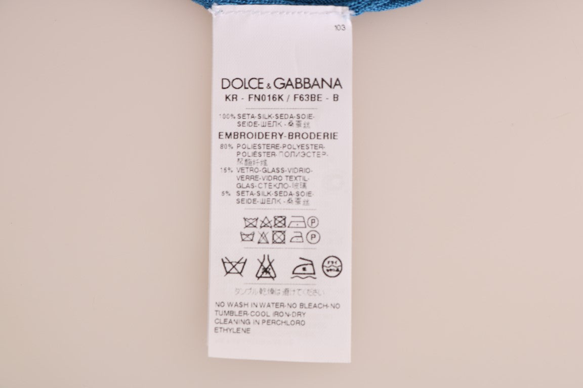 Dolce &amp; Gabbana Pull en soie bleue Love is