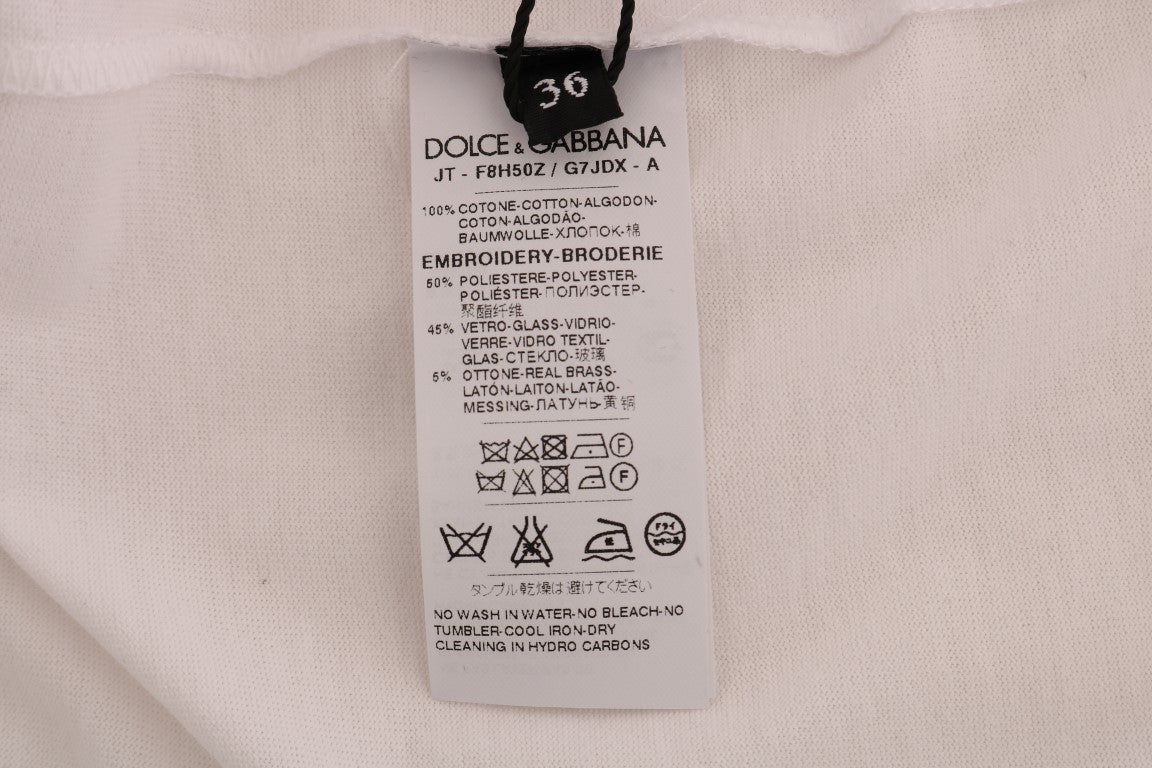 Dolce &amp; Gabbana Weißes Märchen-T-Shirt aus Baumwolle