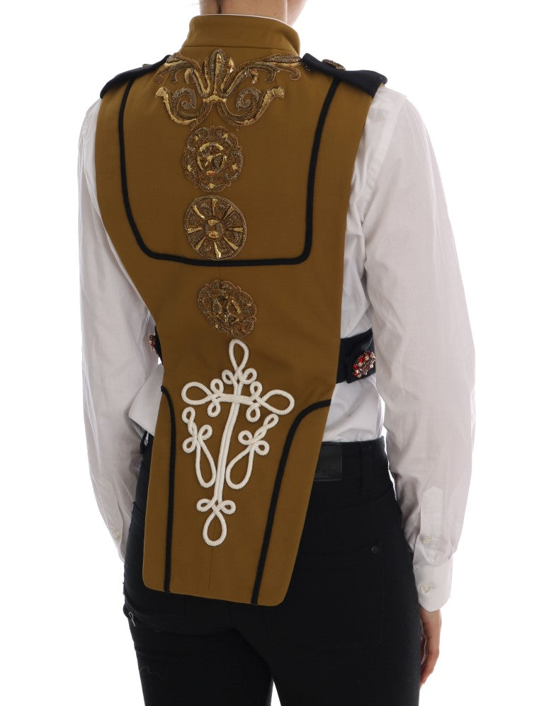 Dolce &amp; Gabbana Veste gilet croisée en cristal jaune