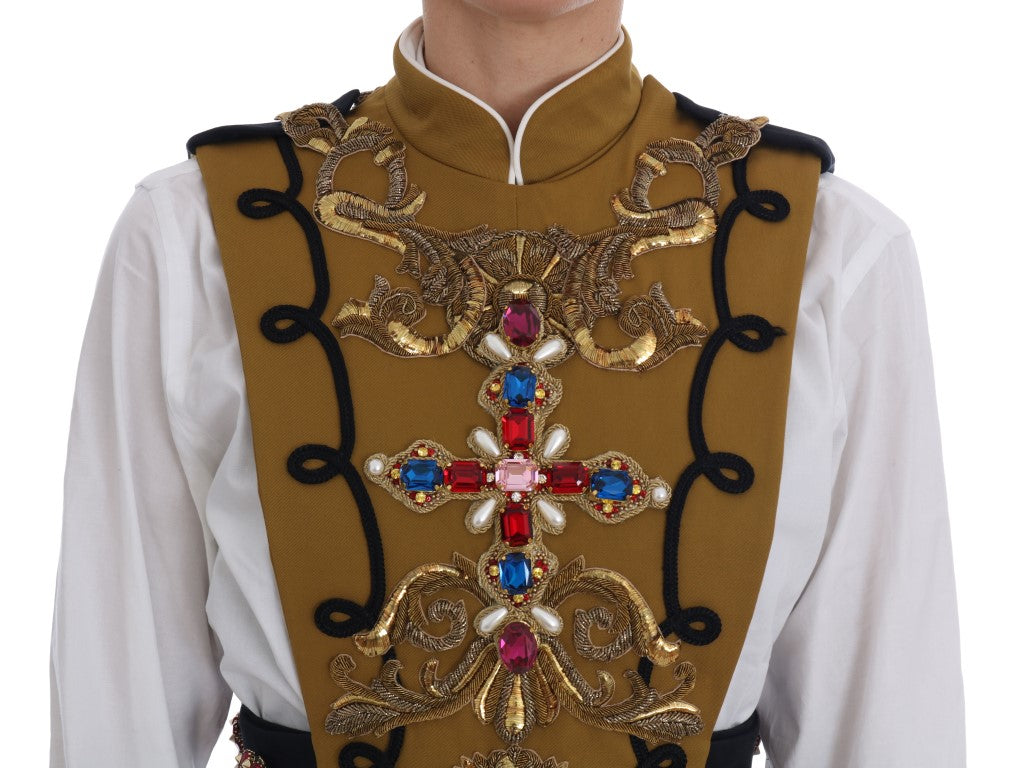 Dolce &amp; Gabbana Veste gilet croisée en cristal jaune