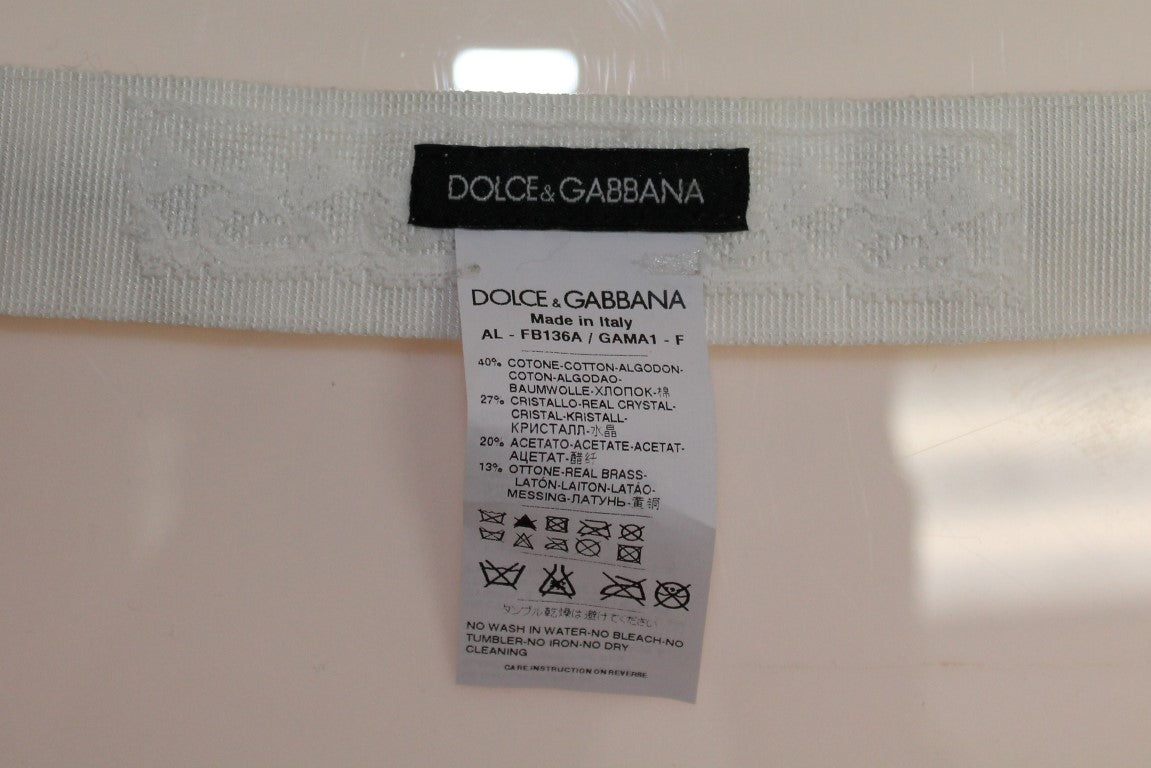 Dolce &amp; Gabbana Ceinture à pierres de cristal blanches