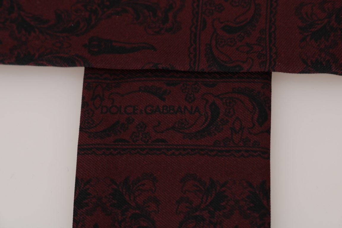 Dolce &amp; Gabbana Bordeaux Seidenkronen-Chili-Schal