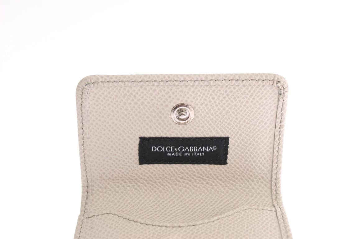 Étui portefeuille en cuir Dauphine blanc Dolce &amp; Gabbana