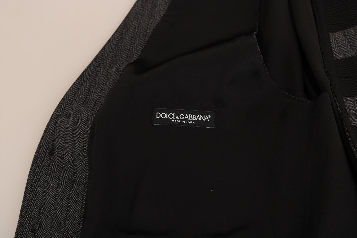 Dolce &amp; Gabbana Gilet slim à motifs en laine grise