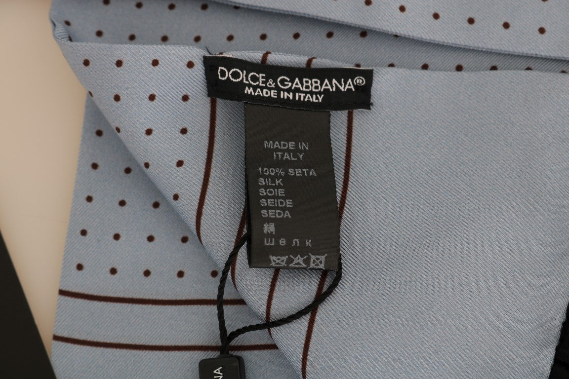 Dolce &amp; Gabbana Écharpe à pois en soie bleue