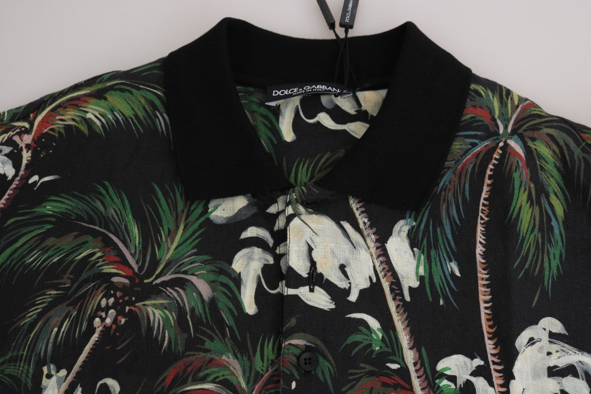 Dolce &amp; Gabbana Schwarzes Volcano Sicily Kurzarm-T-Shirt