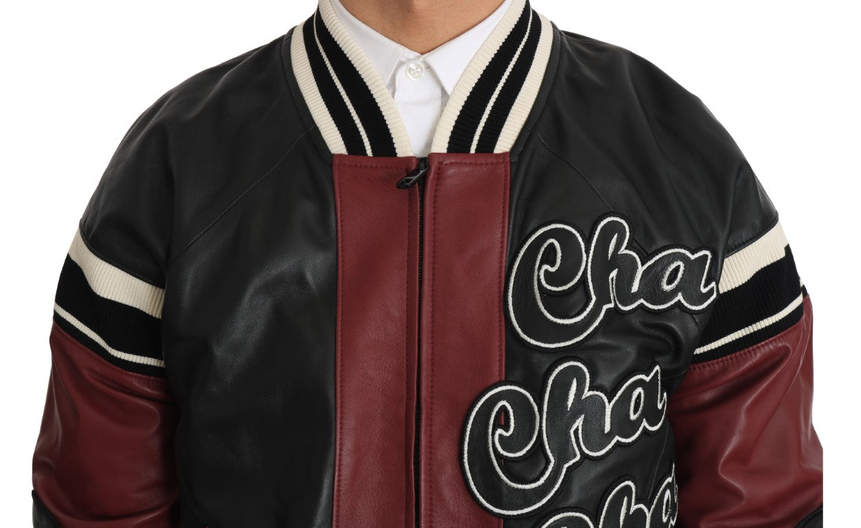 Veste Dolce &amp; Gabbana Leather Club Lounge Noir Rouge