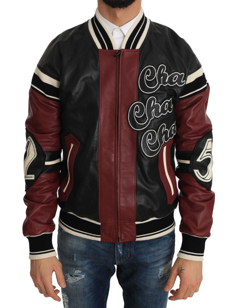 Veste Dolce &amp; Gabbana Leather Club Lounge Noir Rouge