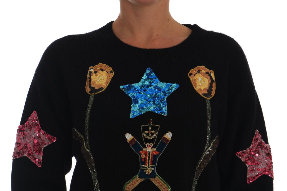 Dolce &amp; Gabbana Fairy Tale Crystal Black Kaschmirpullover