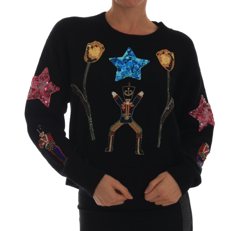 Dolce &amp; Gabbana Fairy Tale Crystal Black Kaschmirpullover