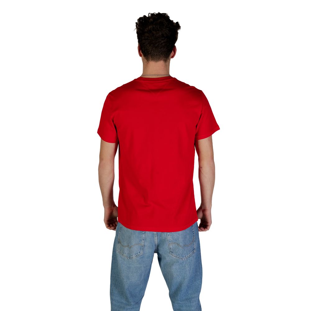 Tommy Hilfiger Jeans Red Cotton Rigenerato T-Shirt