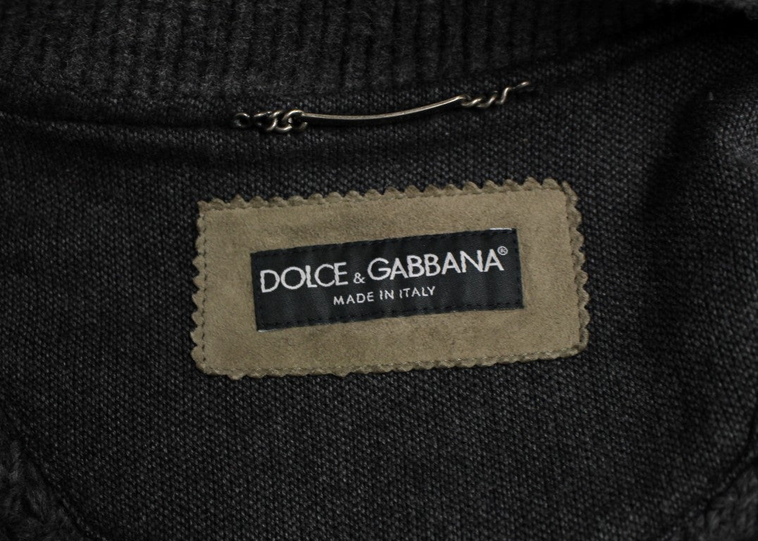 Dolce &amp; Gabbana Manteau Veste En Cuir Gris Marron