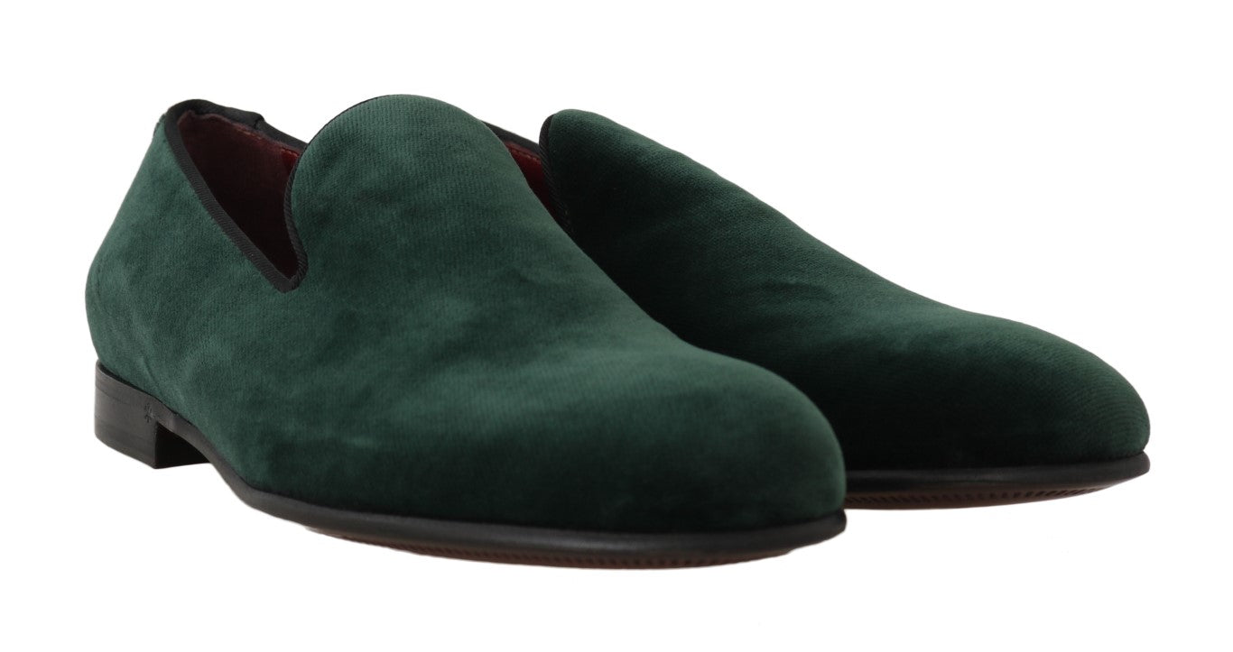 Dolce &amp; Gabbana Mocassins en cuir suédé vert