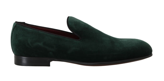 Dolce &amp; Gabbana Mocassins en cuir suédé vert