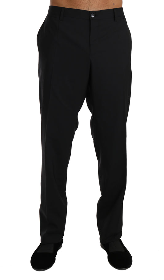 Dolce &amp; Gabbana Pantalon formel stretch en laine noire