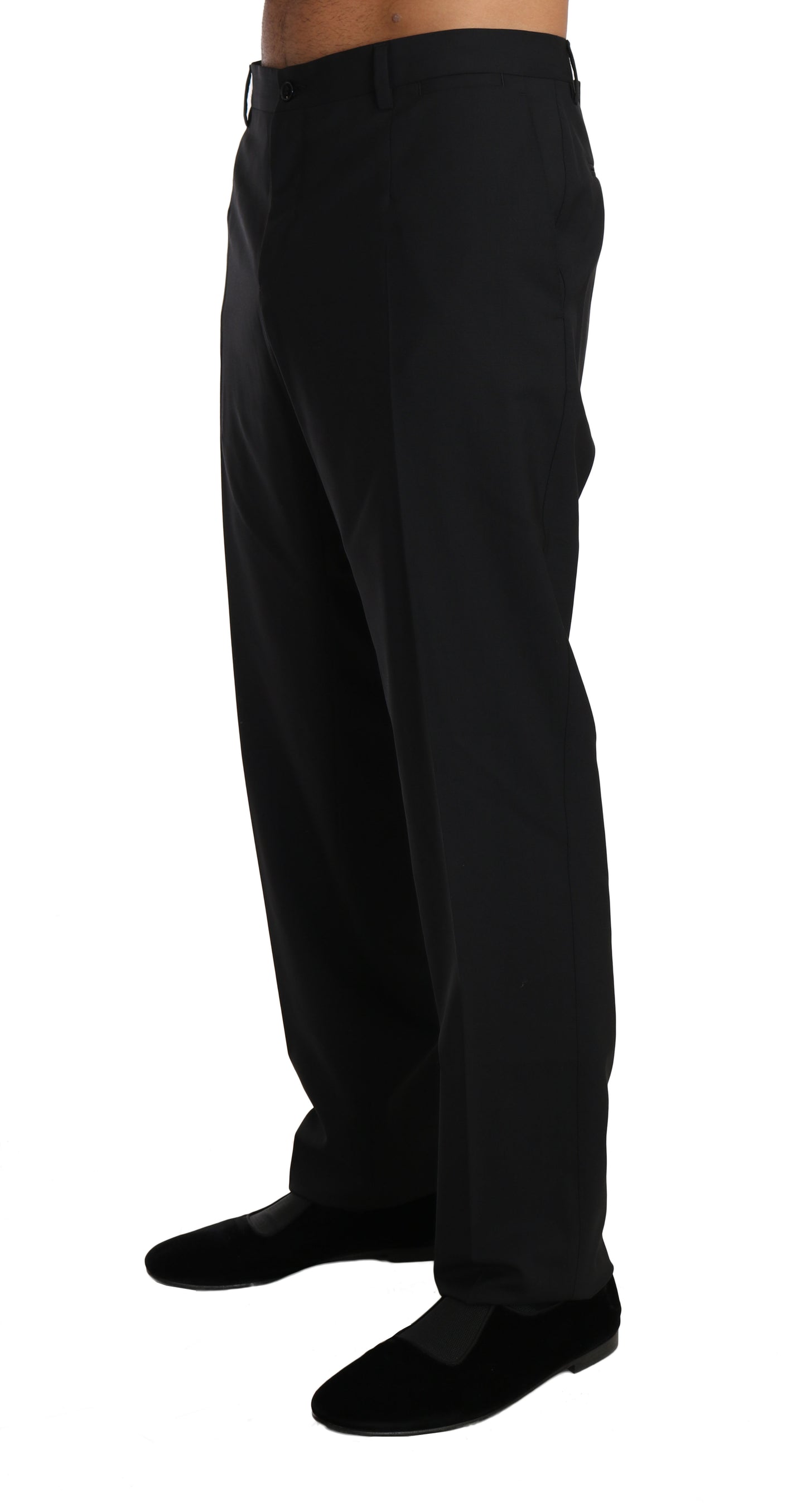 Dolce &amp; Gabbana Pantalon formel stretch en laine noire