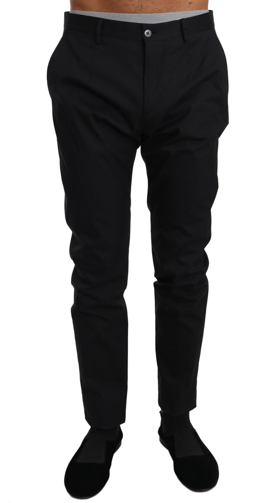 Dolce &amp; Gabbana Pantalon formel extensible en coton noir