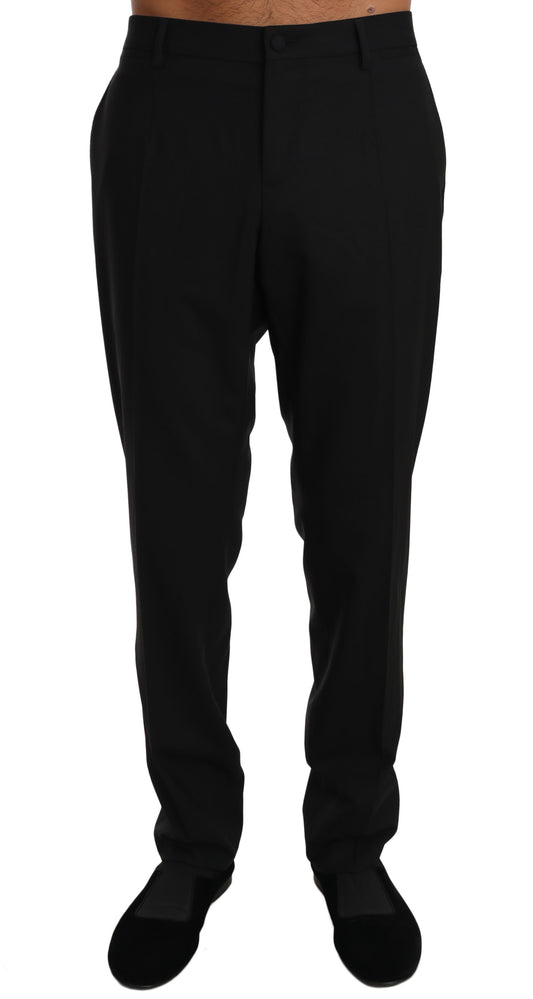 Dolce &amp; Gabbana Pantalon habillé en laine stretch noir