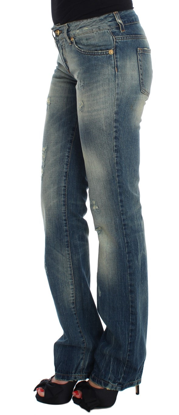 Blaue Cavalli-Jeans aus Baumwolle mit niedriger Taille