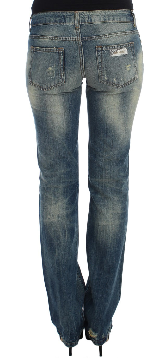 Blaue Cavalli-Jeans aus Baumwolle mit niedriger Taille