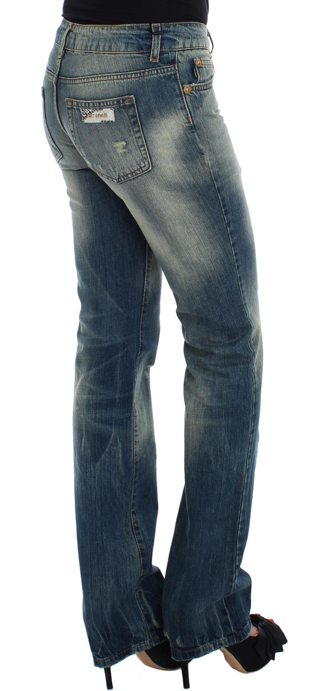 Blaue Cavalli-Jeans aus Baumwolle mit niedriger Taille