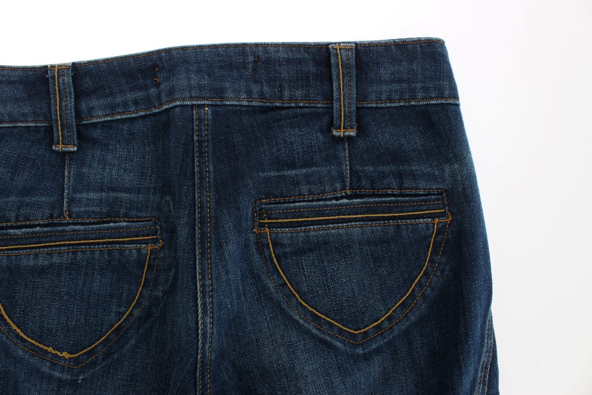 Blaue Cavalli-Jeans aus Baumwollstretch mit niedriger Taille