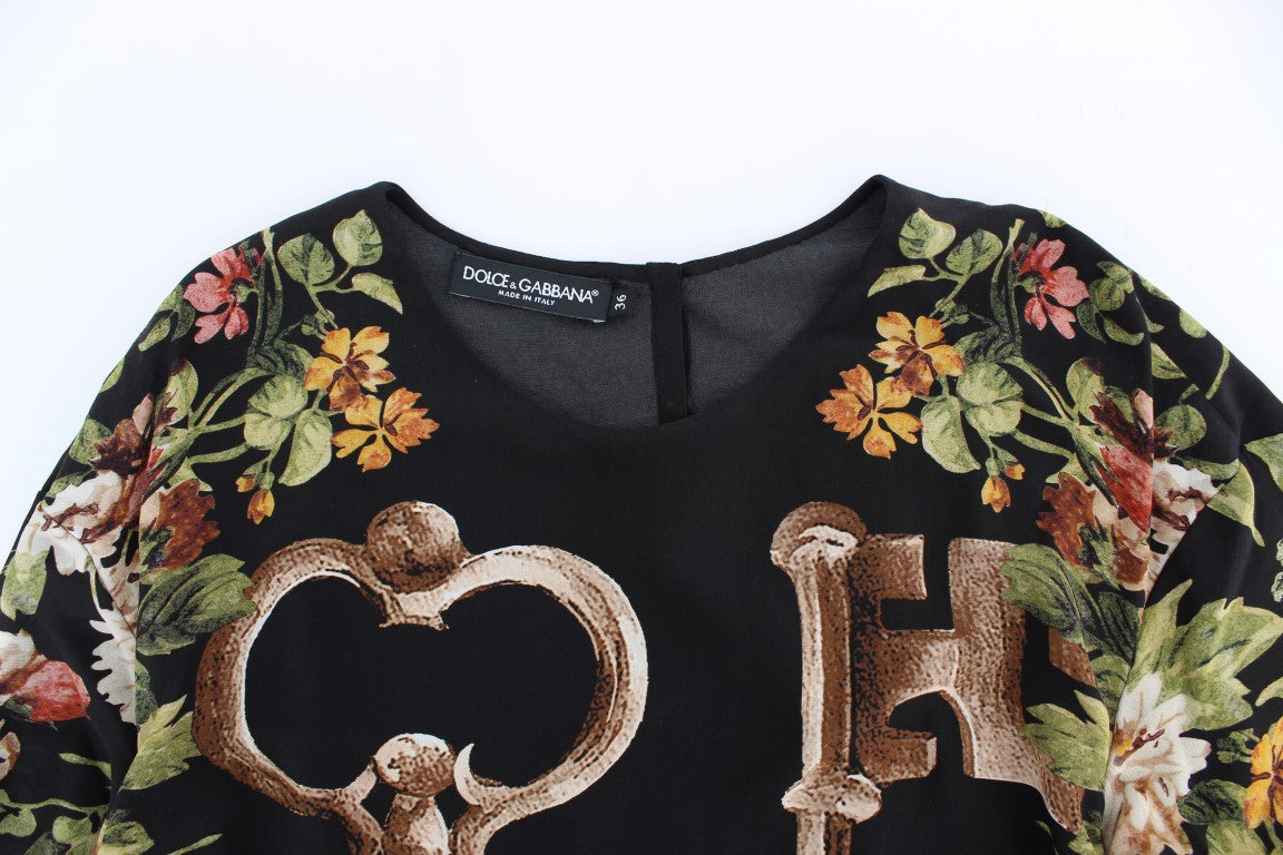 Dolce &amp; Gabbana Haut chemisier en soie à imprimé floral noir