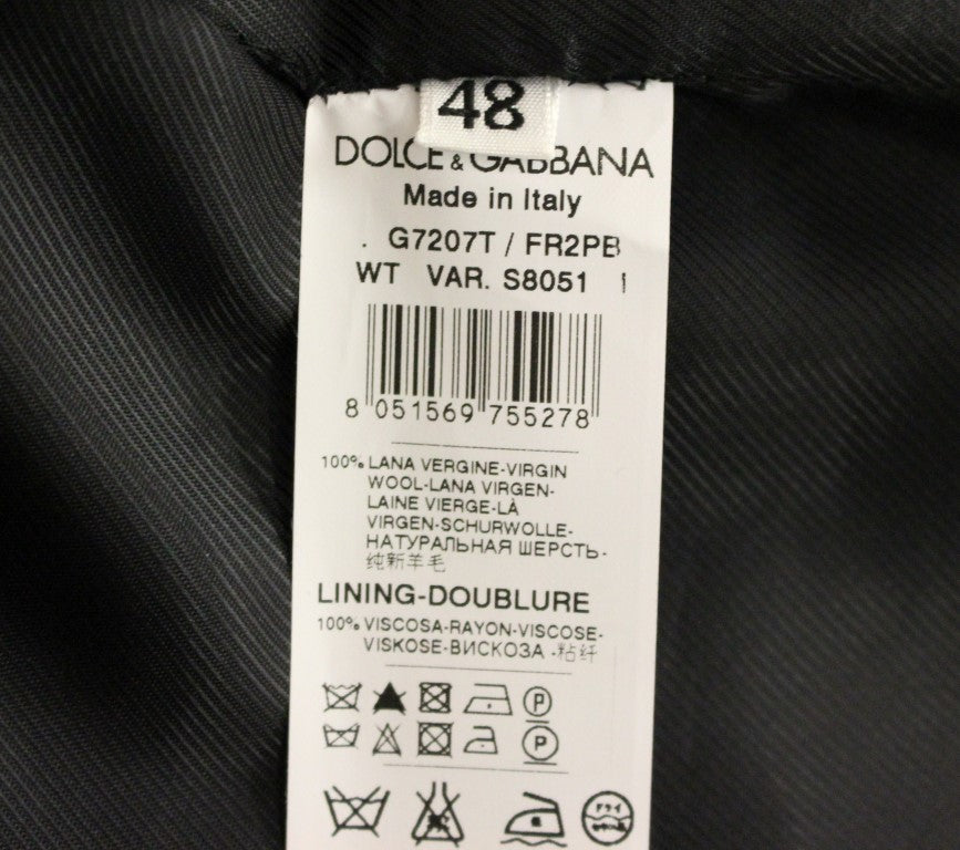 Dolce &amp; Gabbana Gilet à logo en laine rayé gris