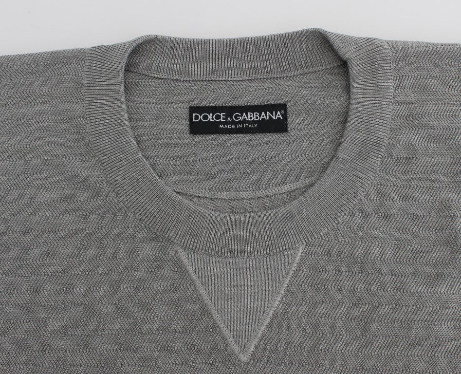 Dolce &amp; Gabbana Pull en soie gris à col rond