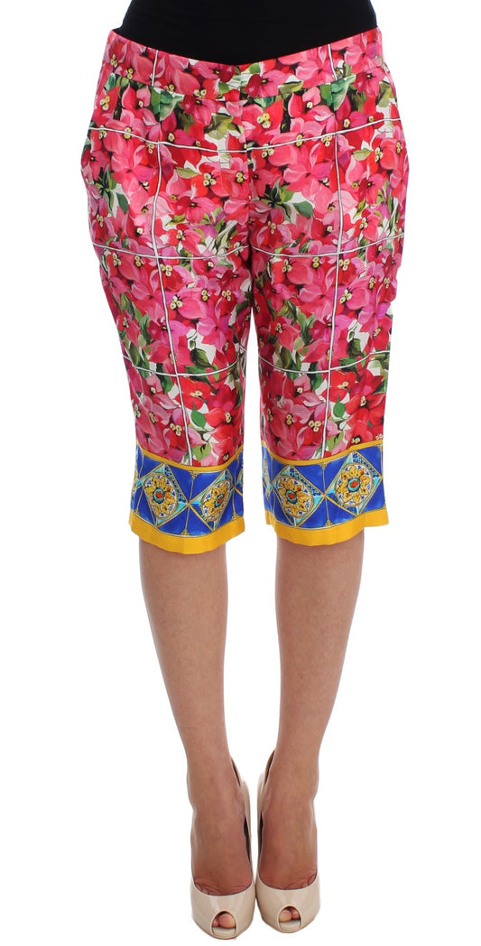 Dolce &amp; Gabbana Pantalon short capris aux genoux à fleurs multicolores