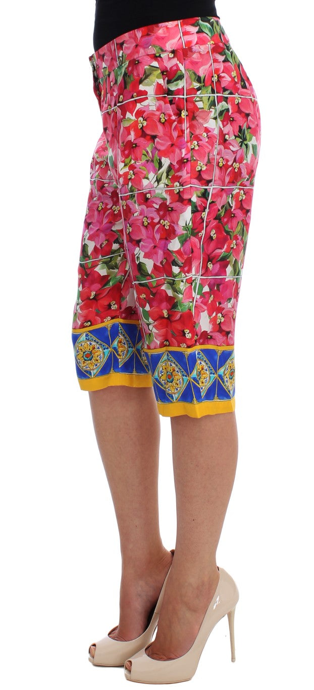 Dolce &amp; Gabbana Mehrfarbige Blumen-Knie-Caprishorts-Hosen