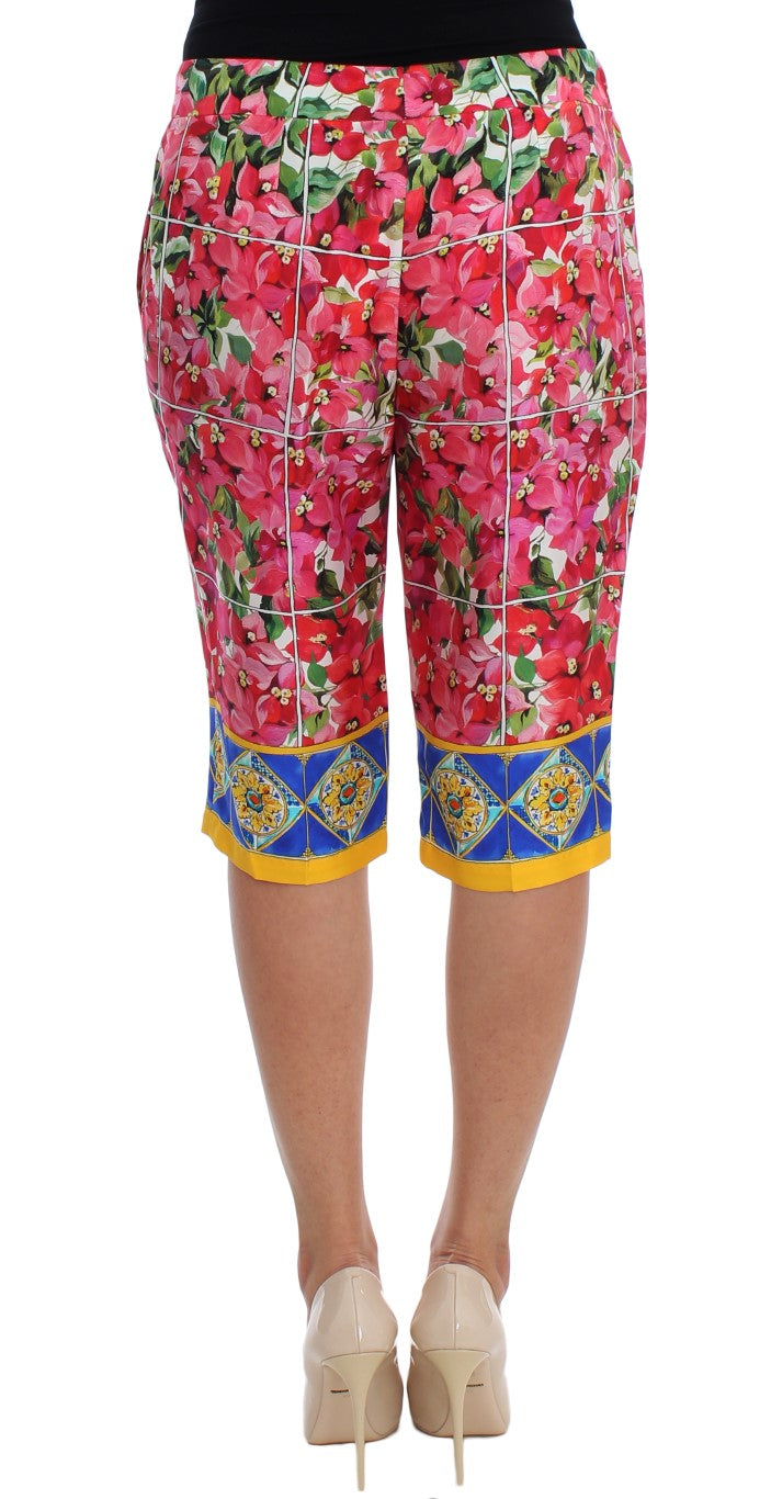 Dolce &amp; Gabbana Mehrfarbige Blumen-Knie-Caprishorts-Hosen