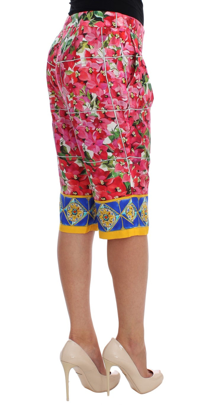 Dolce &amp; Gabbana Mehrfarbige Blumen-Knie-Caprishorts-Hosen