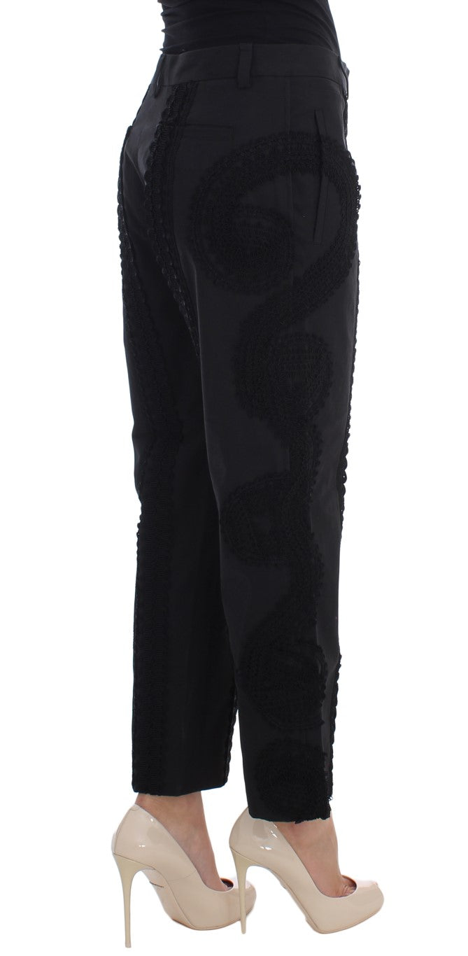 Dolce & Gabbana Elegant Black Torero Capri Pants