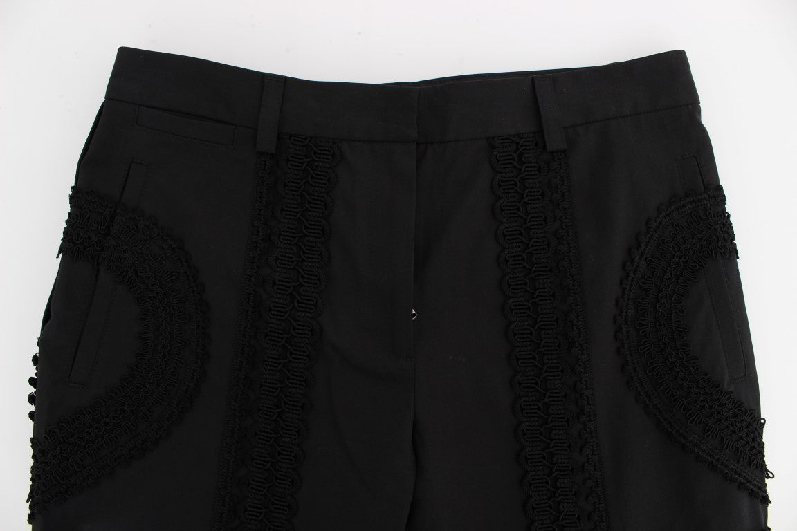 Dolce &amp; Gabbana Pantalon Capris Torero Stretch En Coton Noir