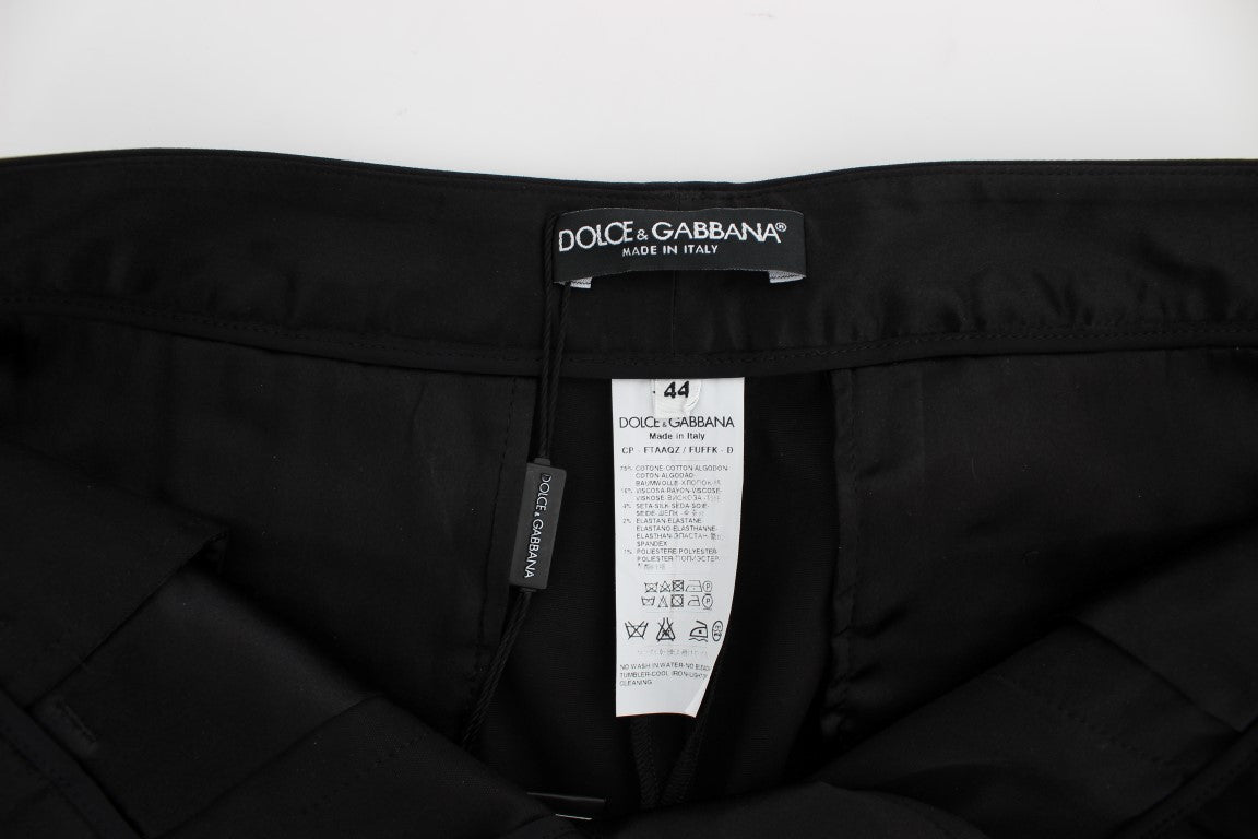 Dolce &amp; Gabbana Pantalon Capris Torero Stretch En Coton Noir