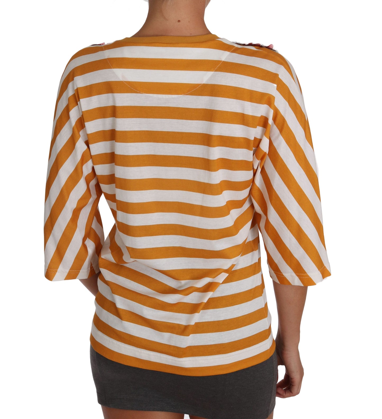 Dolce &amp; Gabbana Weiß Orange FIRENZE Top T-Shirt