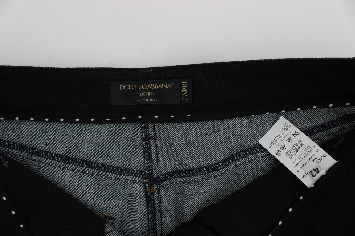 Dolce &amp; Gabbana Jean CAPRI Torero en coton denim bleu