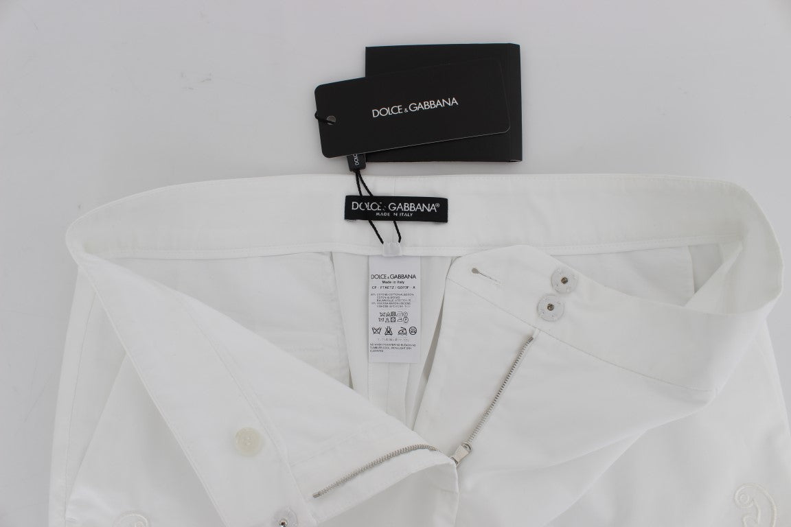 Dolce &amp; Gabbana Robe blanche à découpes florales Pantalon Sicile