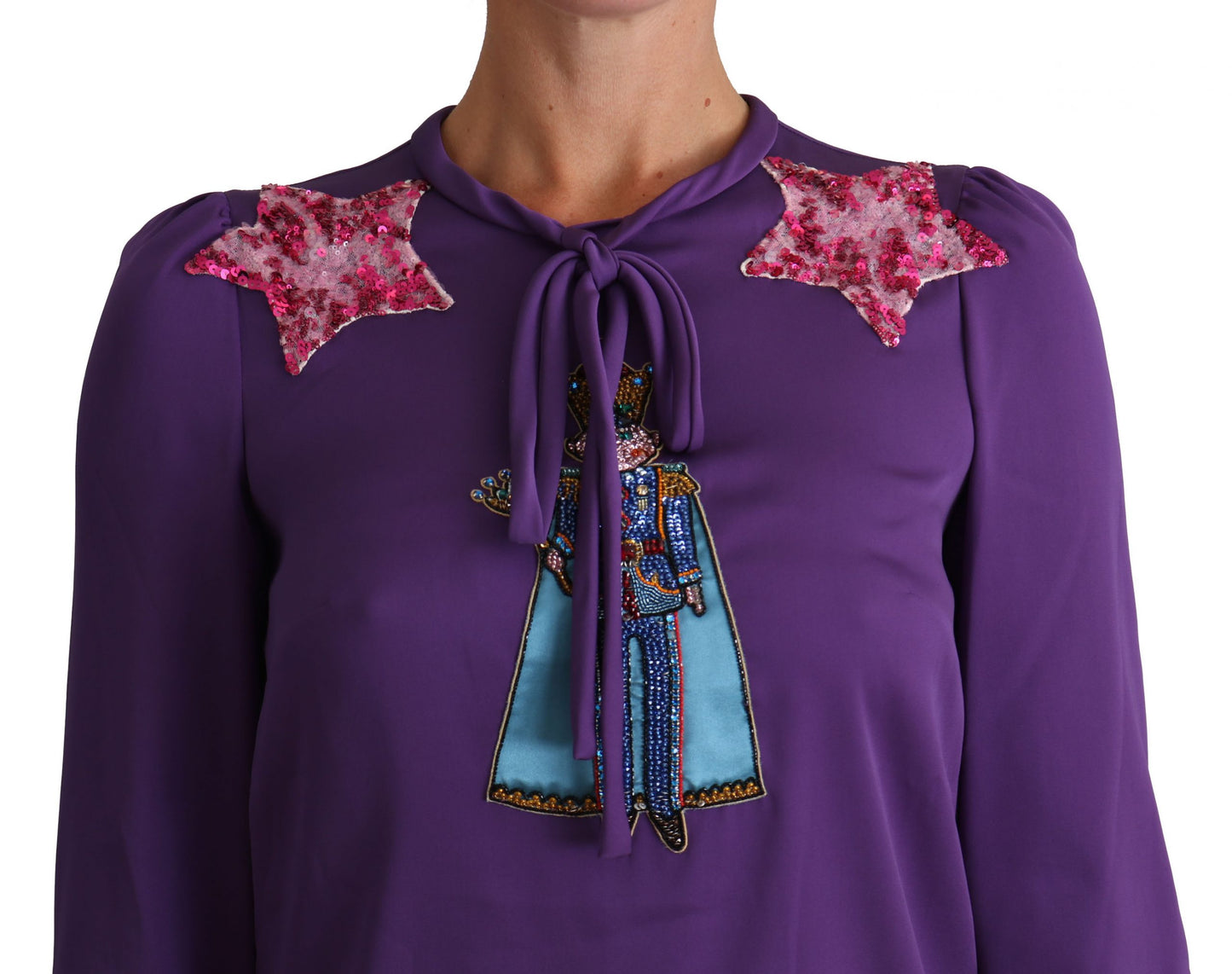 Dolce &amp; Gabbana Blouse violette Prince Conte de Fées Haut orné