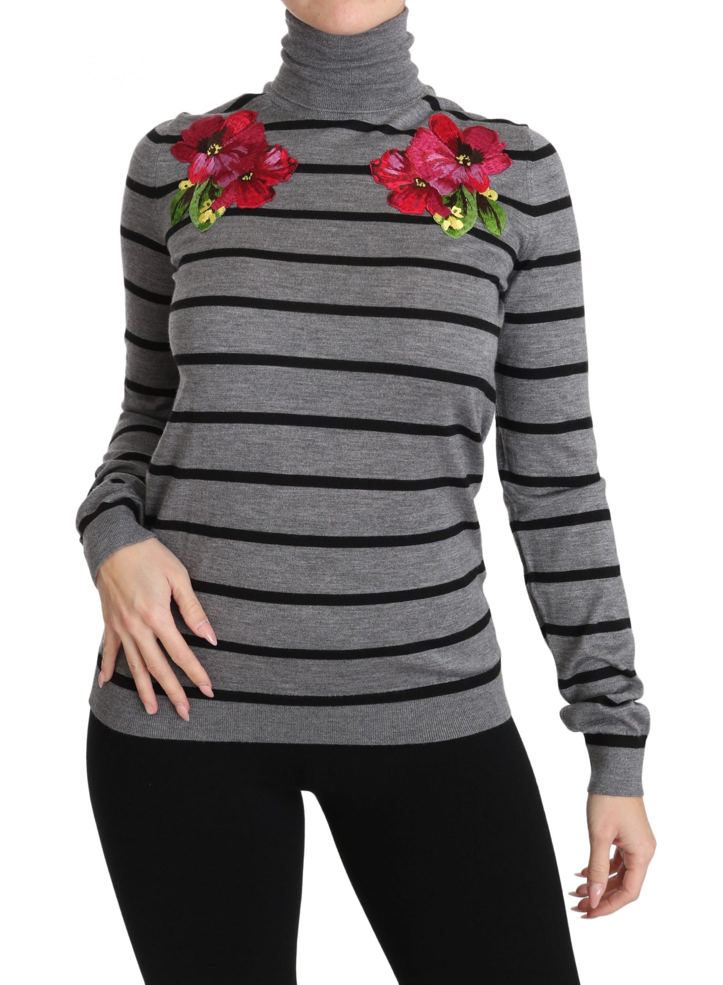 Dolce & Gabbana Elegant Embroidered Cashmere-Silk Sweater