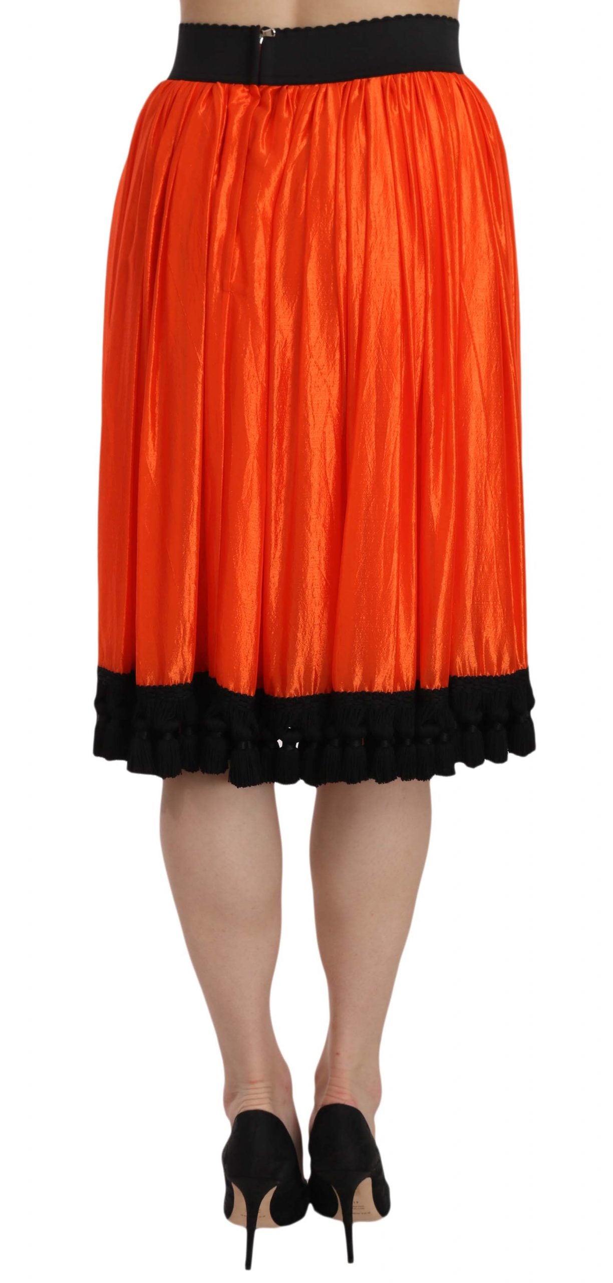 Dolce &amp; Gabbana Jupe orange taille haute longueur genou