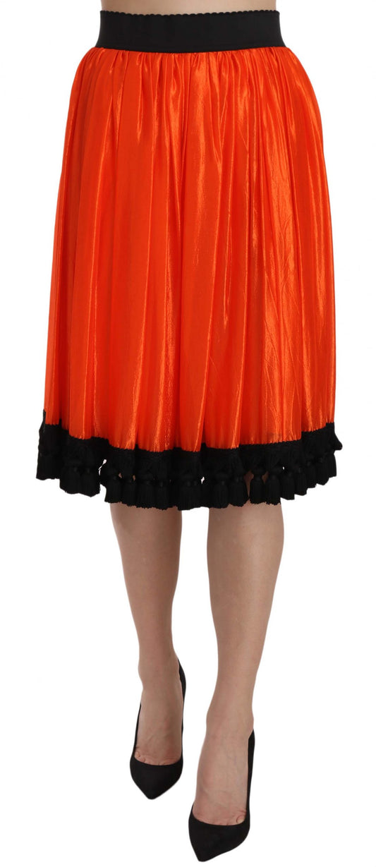 Dolce &amp; Gabbana Jupe orange taille haute longueur genou