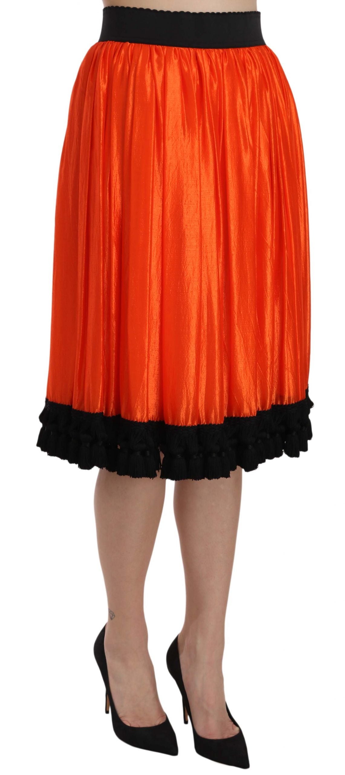 Dolce &amp; Gabbana Jupe orange taille haute longueur genou