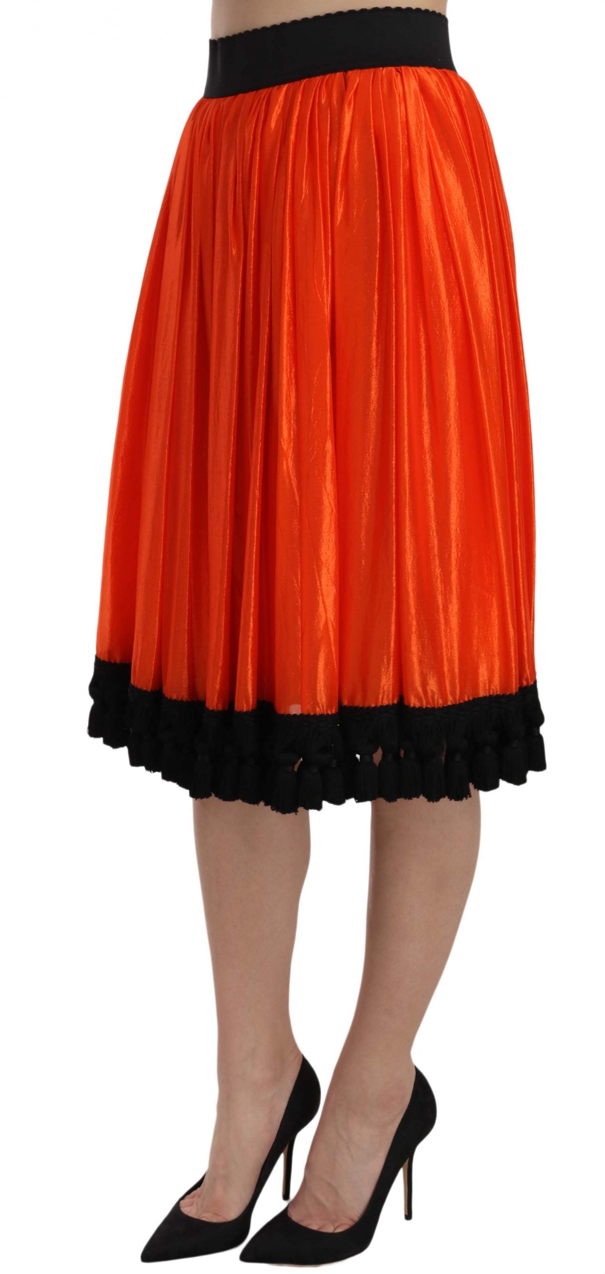 Dolce &amp; Gabbana Jupe orange taille haute longueur genou