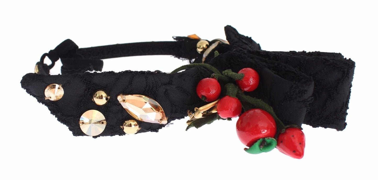 Dolce &amp; Gabbana Diadème Bandeau Diadème Baies Fruits Cristal Noeud Cheveux