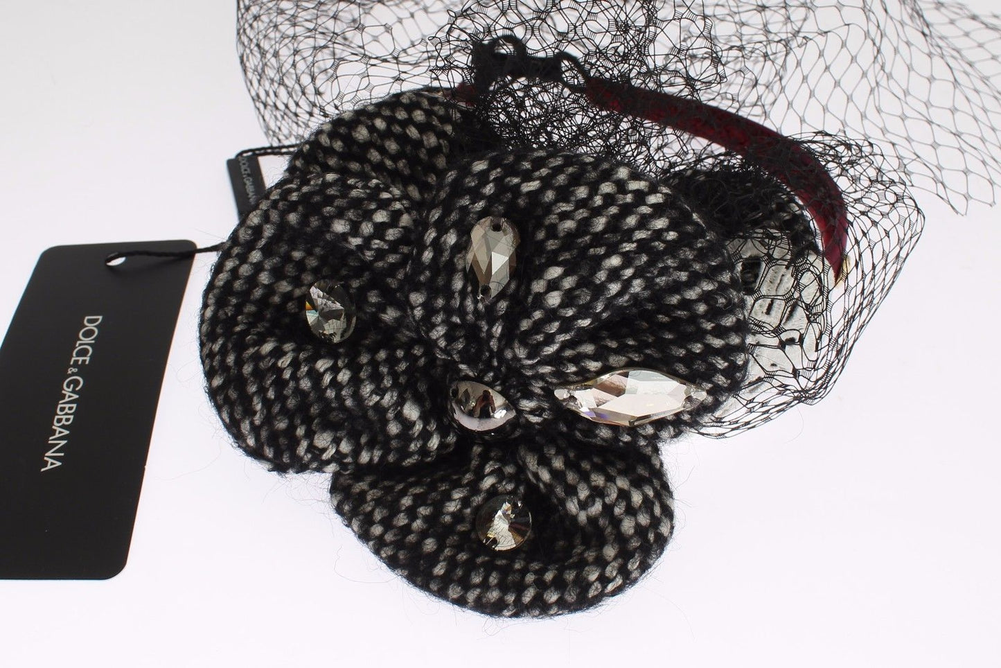 Dolce &amp; Gabbana Diadème Bandeau Tiara Noir Floral Fascinator Cheveux Or