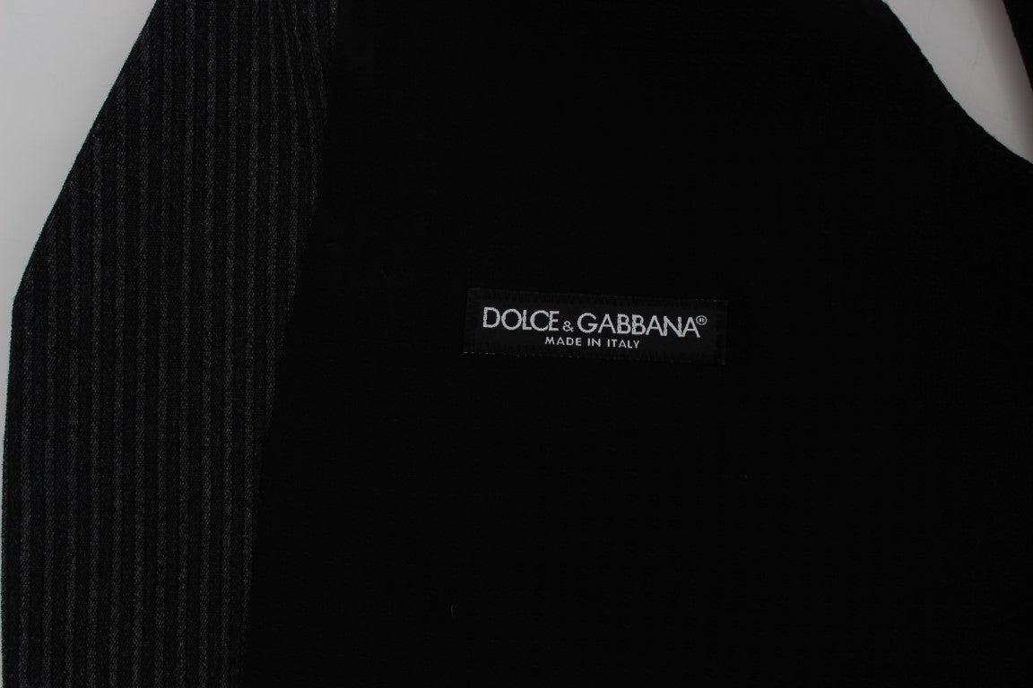 Grau gestreifte formelle Weste von Dolce &amp; Gabbana