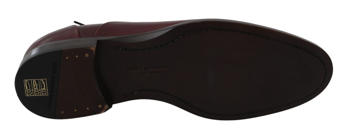 Dolce &amp; Gabbana Chaussures Derby en cuir rouge bordeaux