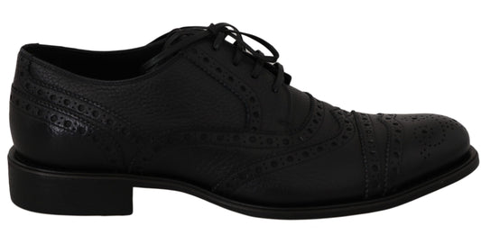 Dolce &amp; Gabbana Chaussures habillées Oxford en cuir bleu à bout d'aile